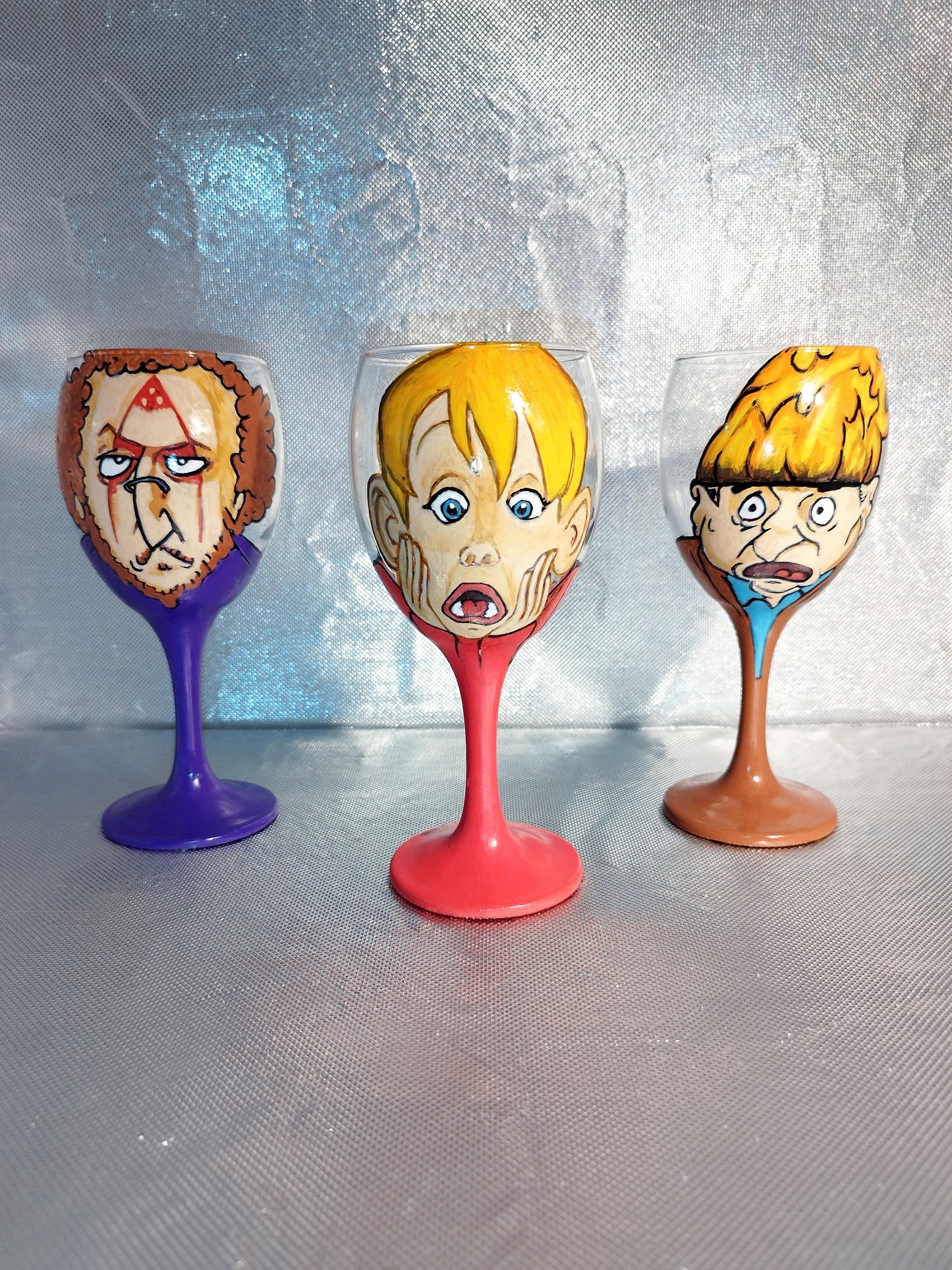 Lot de 3 verre à vin Maman j'ai raté l'avion