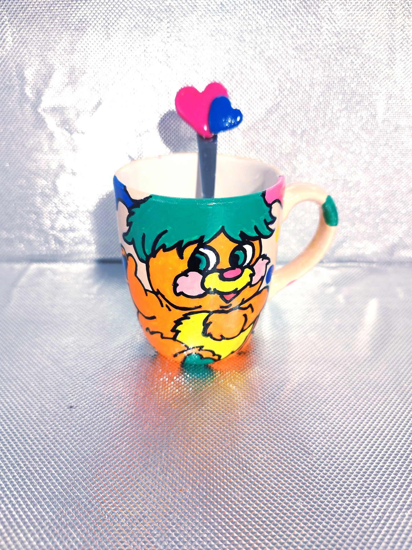 Popples2 Ensemble Tasse et sa Cuillère petits coeurs