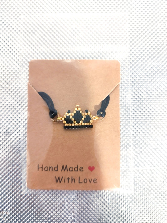 Couronne Noir Bracelet