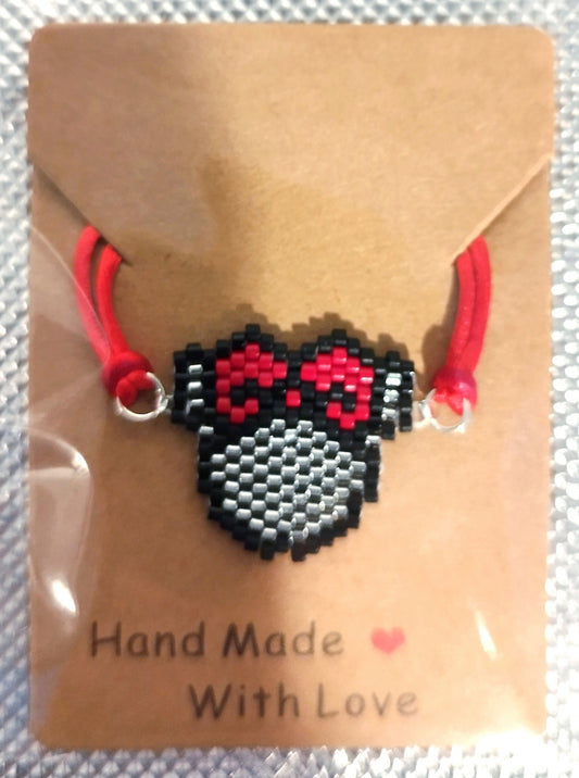 Minnie Argenté et Rouge Bracelet