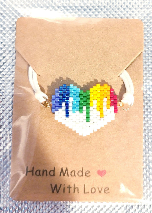 Coeur coulis Arc en Ciel Bracelet