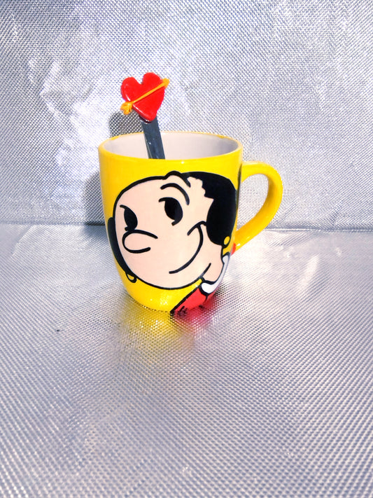 Olive Ensemble Tasse et sa Cuillère Coeur