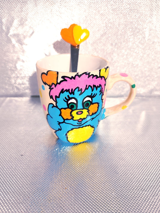 Popples1 Ensemble Tasse et sa petite cuillère petits coeurs