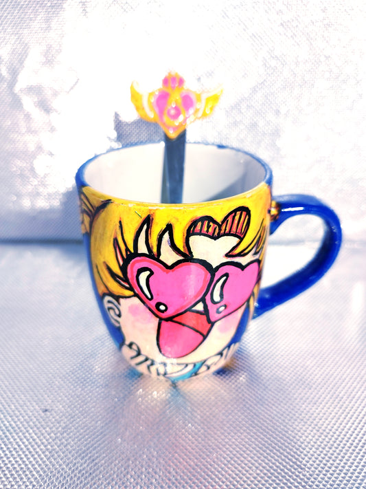 Sailor Tasse Ensemble et sa Cuillère Coeur Magique